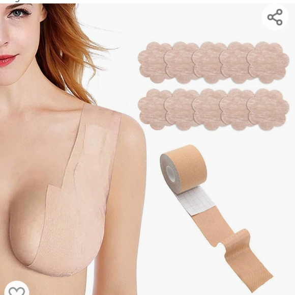 NWT Boob Tape and 10 Nipple Petals Breast Invisible Lift - no bra - Picture 2 of 2